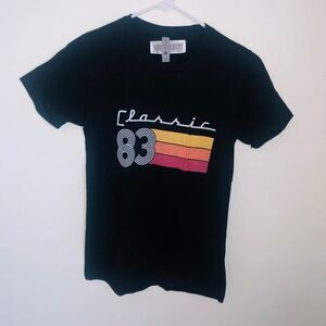Next Level‎ Apparel Women's Classic 83 Graphic Casual Tee Black Size Small NWOT